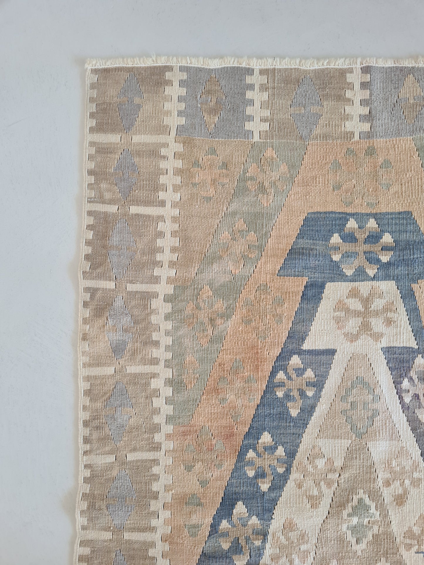 Vintage soft blue Kilim