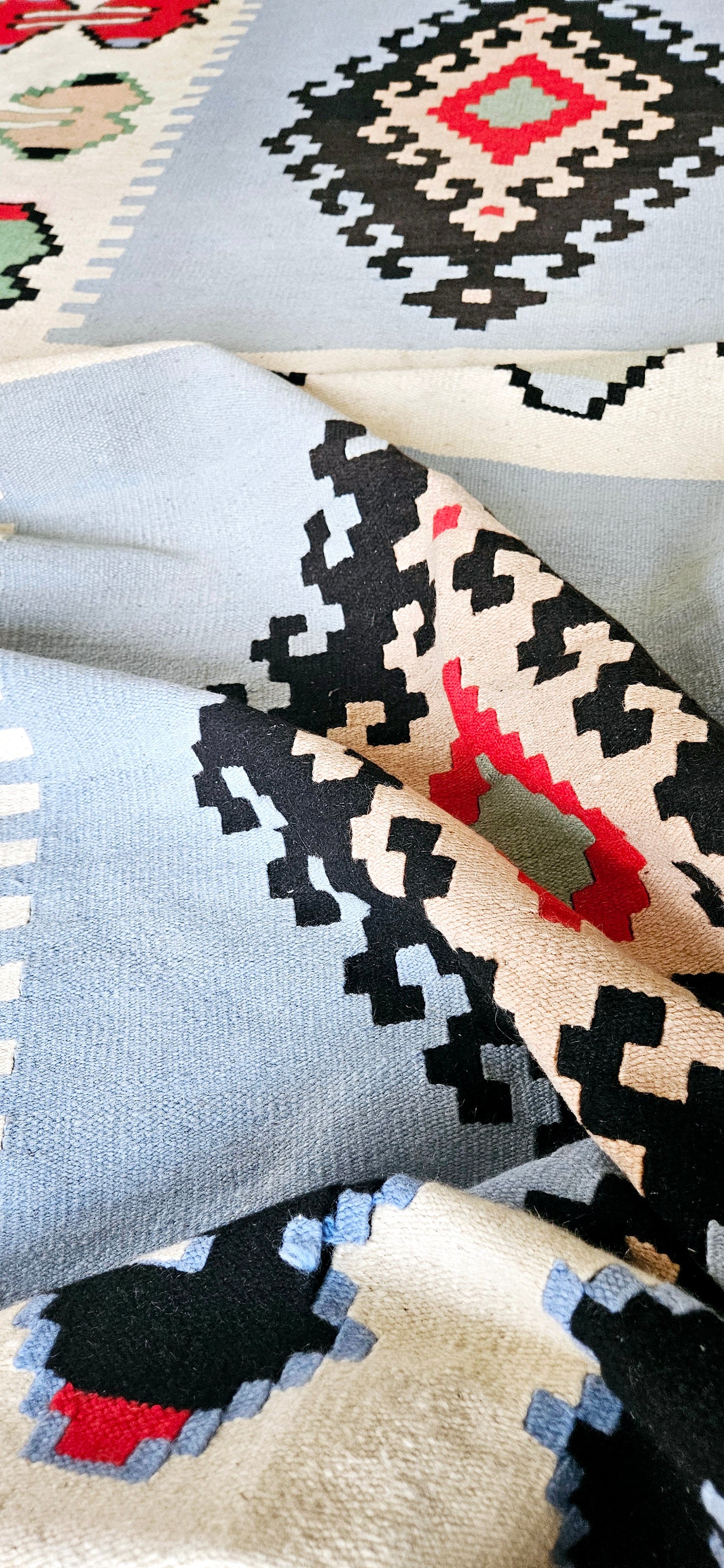 Sky Blue Handwoven Kilim