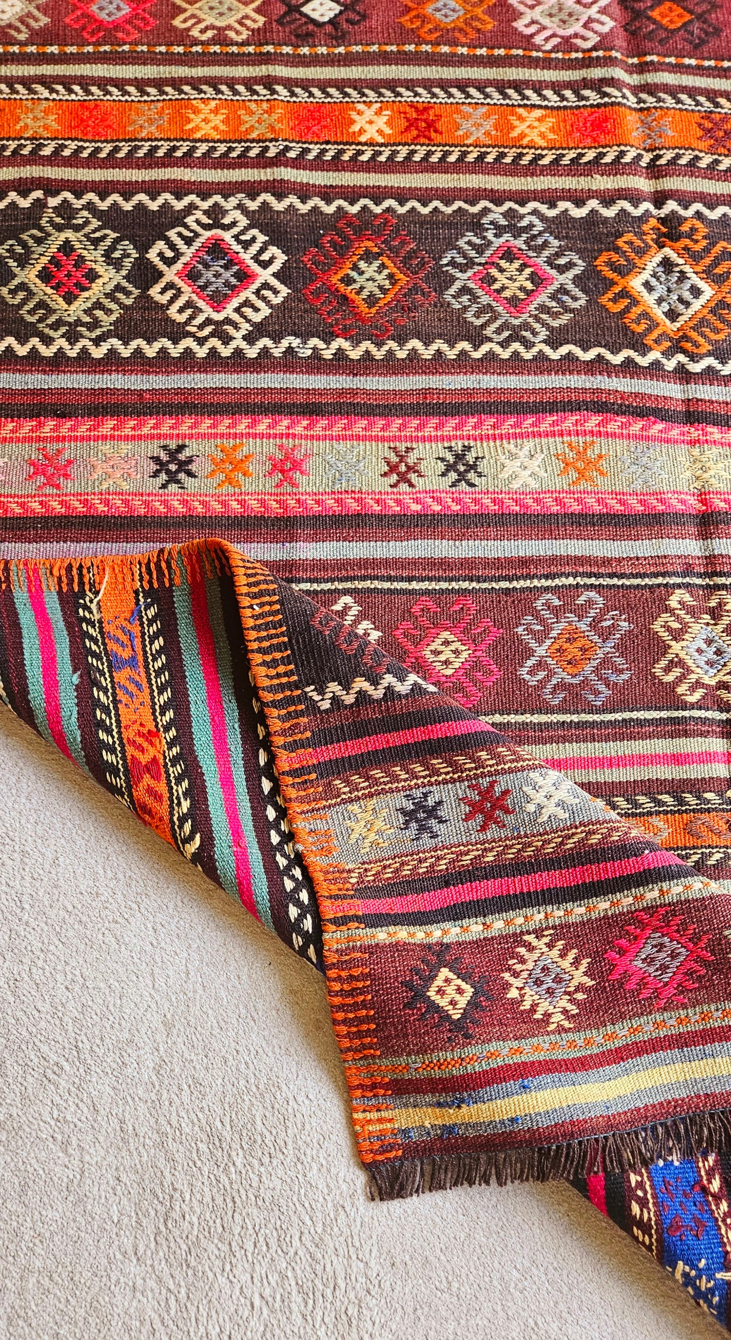 Vintage Cicim, embroidered Kilim