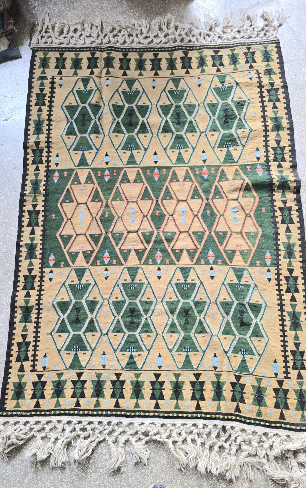 Jade green kilim