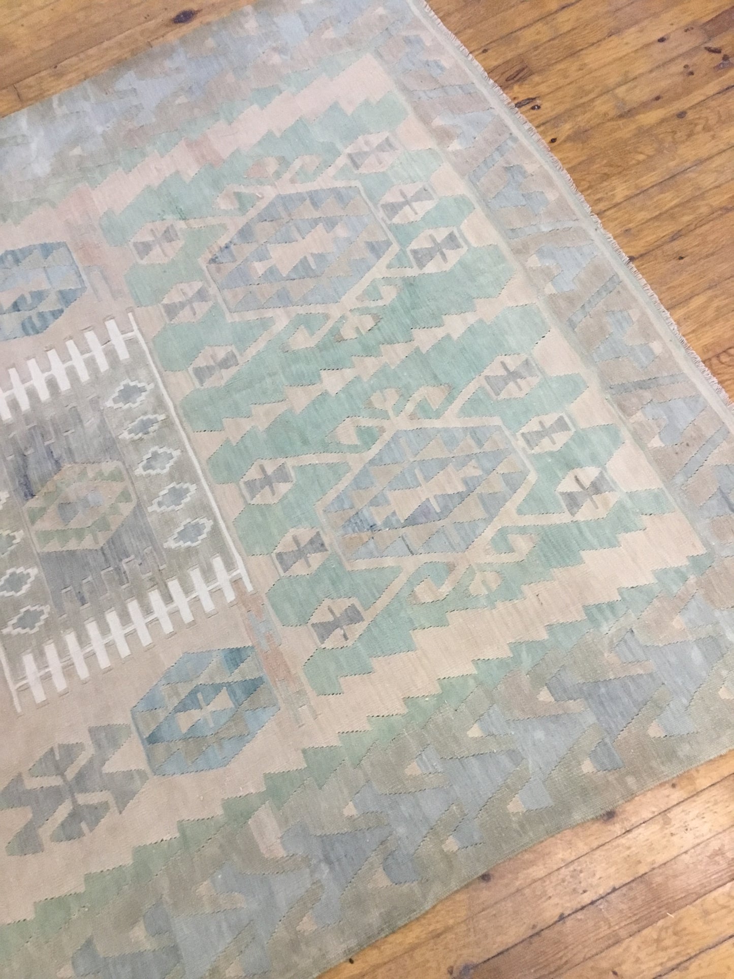 Vintage turkish kilim -'Aqua'