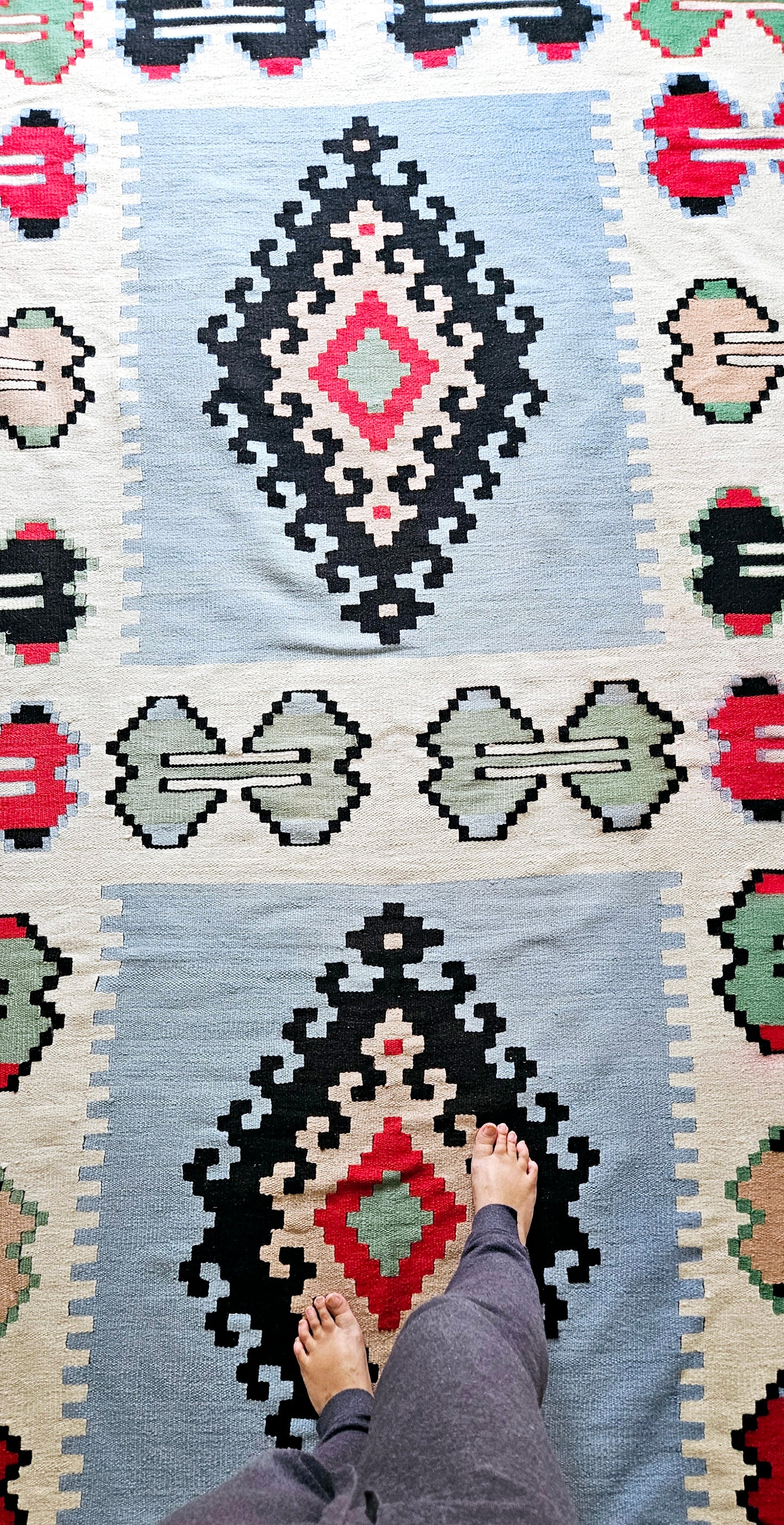 Sky Blue Handwoven Kilim