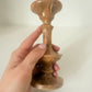 Vintage Brown Marble Onyx Candlesticks – Pair