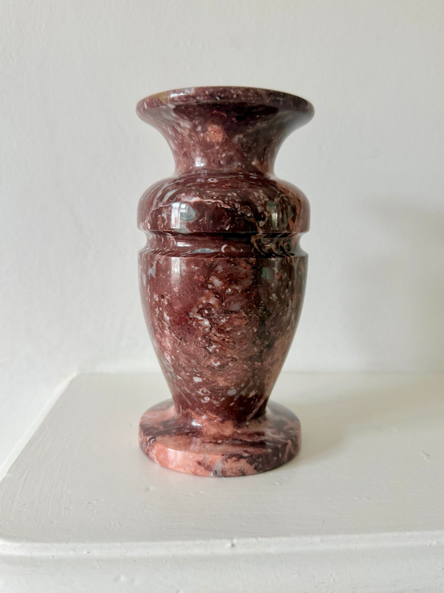 Vintage red onyx marble vase