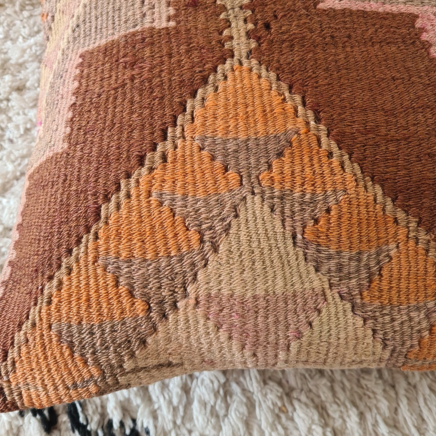 Earthy kilim cushion cover