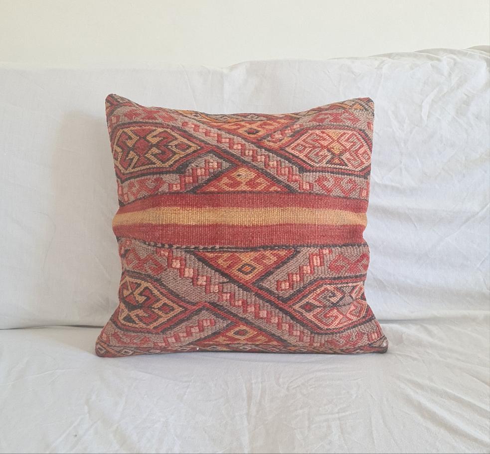 Red kilim cushion cover