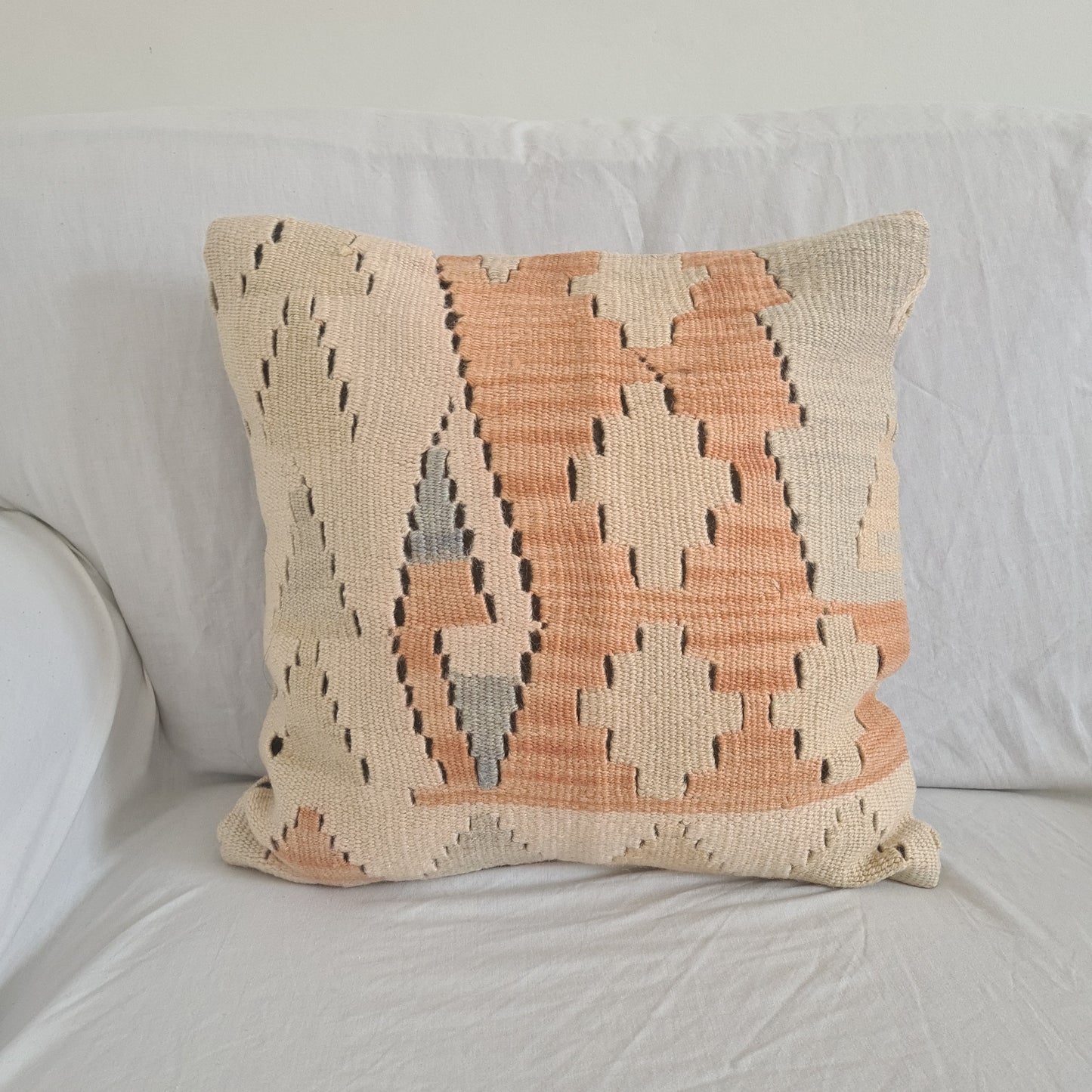 Peachy Kilim cushion cover