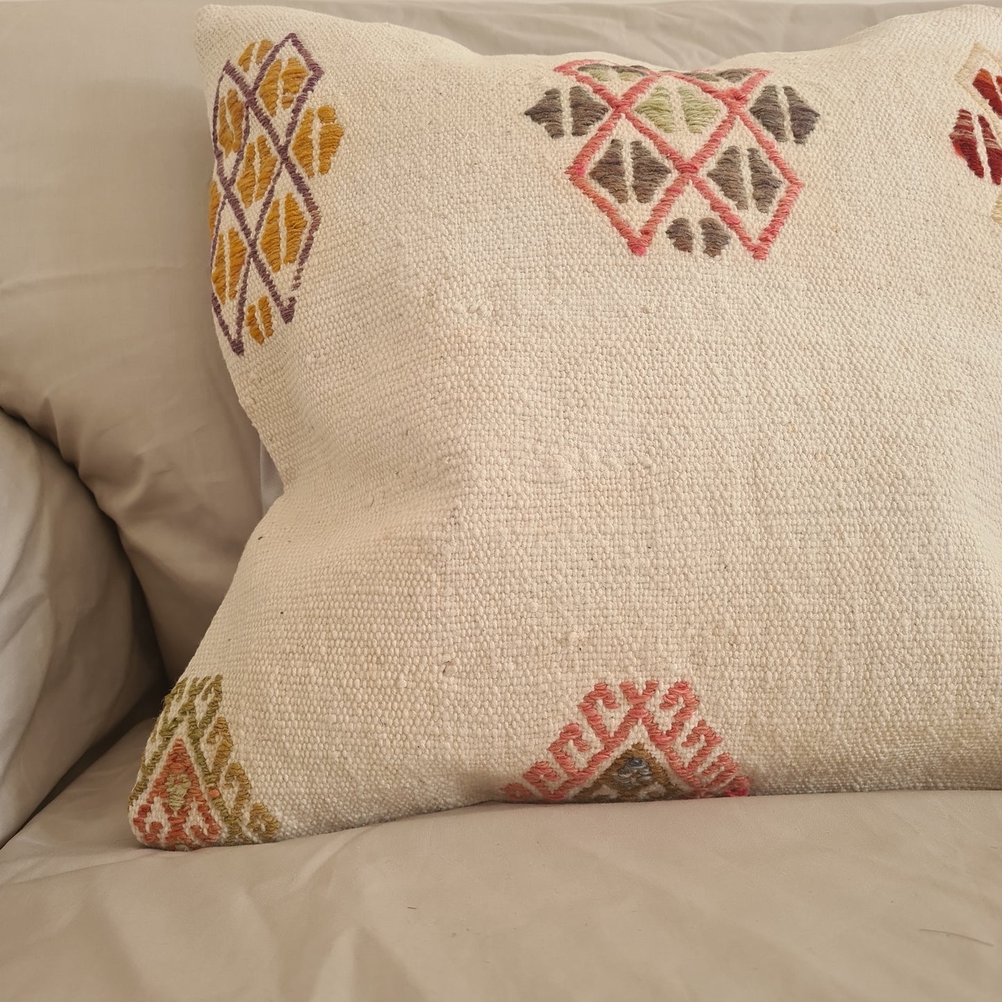 Woven pillow. Kilim cushion. Vintage pillow