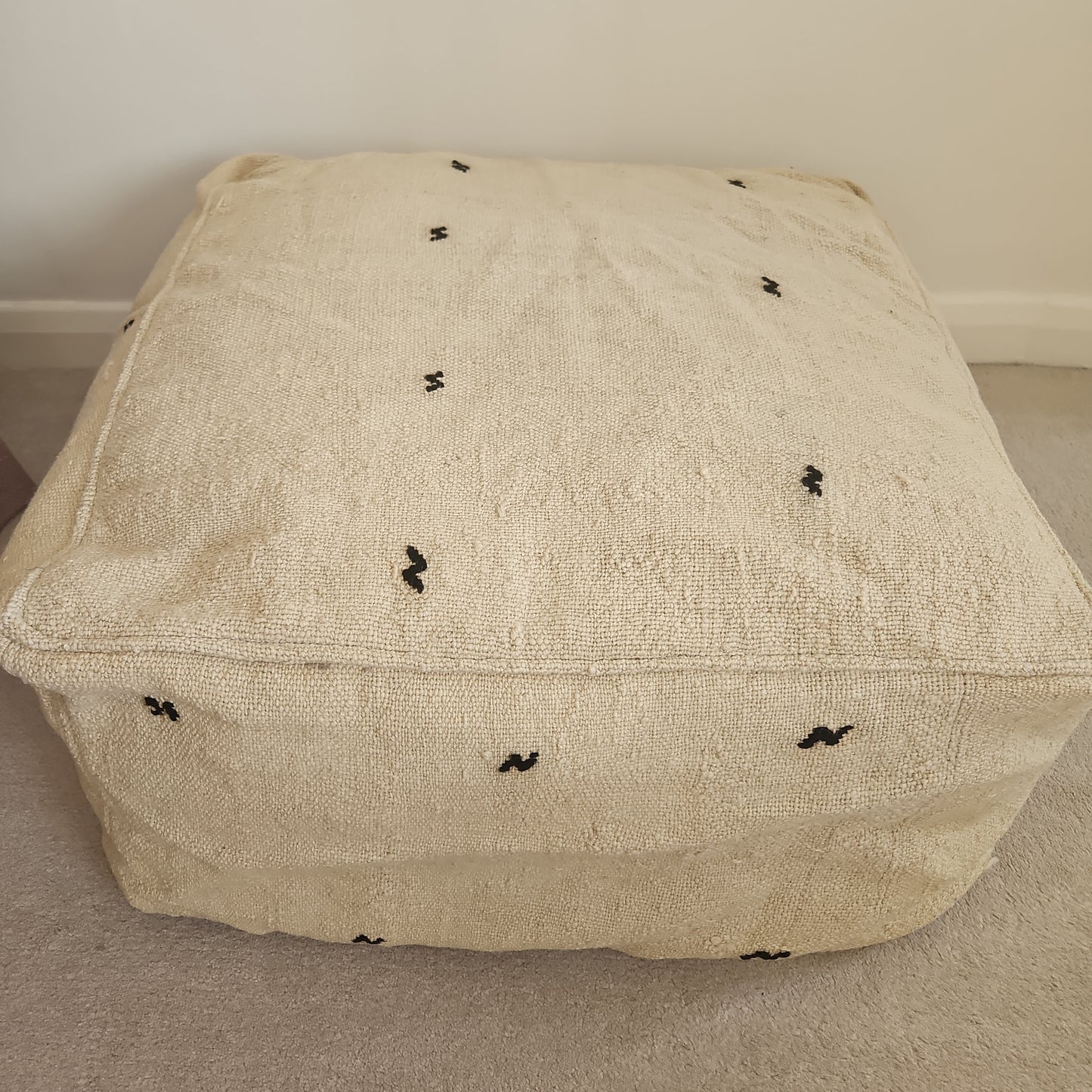 Vintage hemp poufe, floor cushion cover