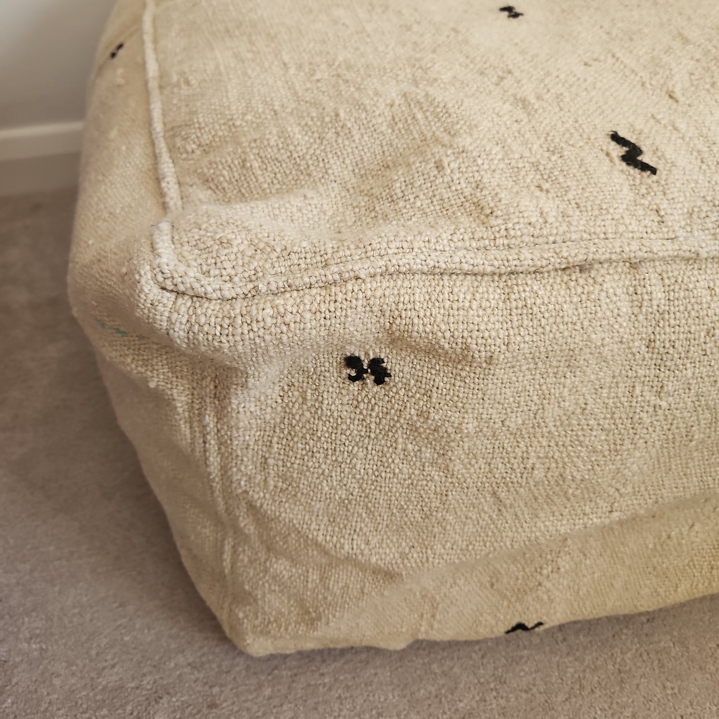 Vintage hemp poufe, floor cushion cover