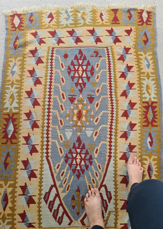 Vintage Turkish Kilim - 'Olive'