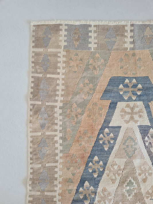 Vintage soft blue Kilim