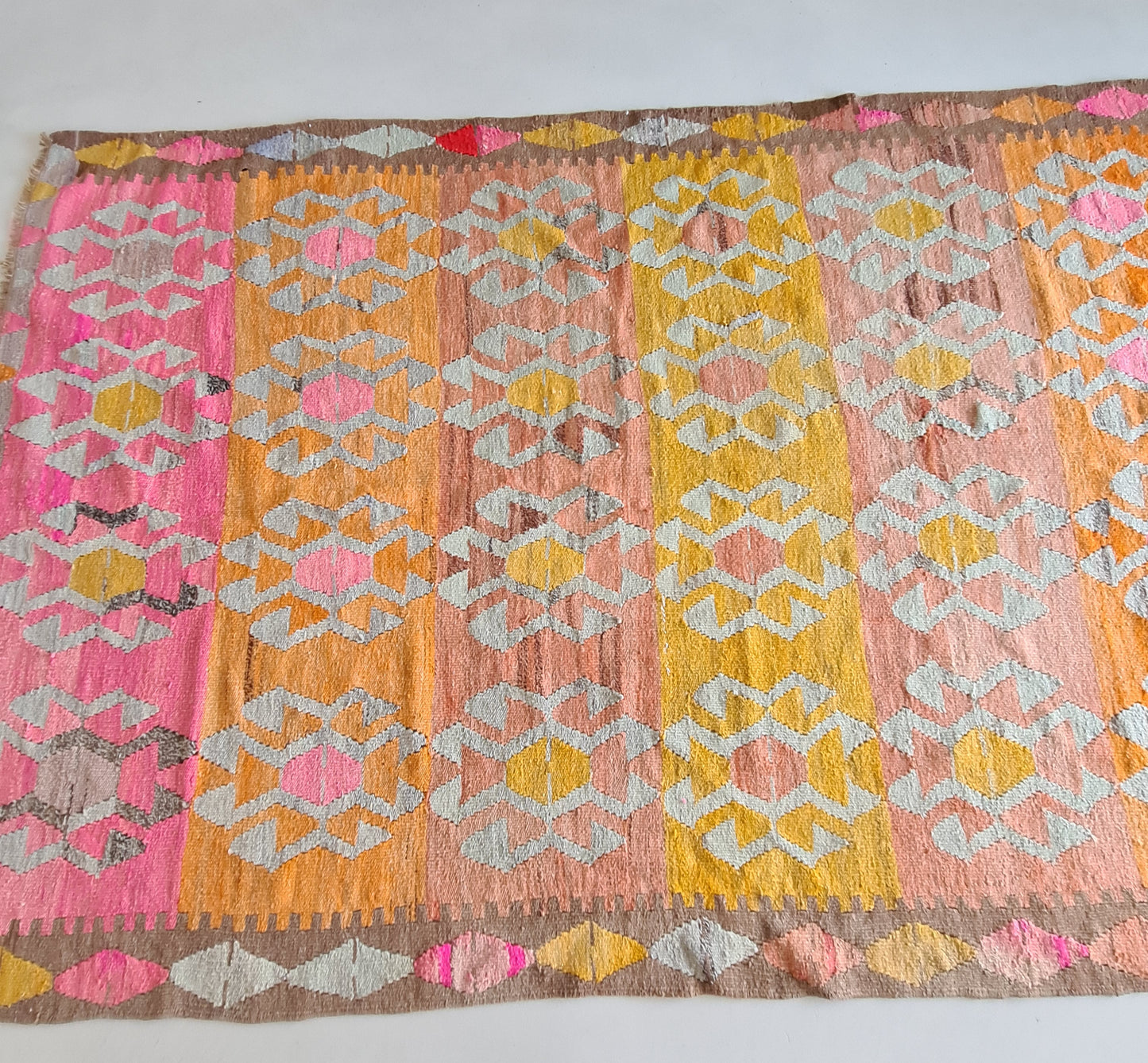 Fluorescent Vintage Turkish Kilim