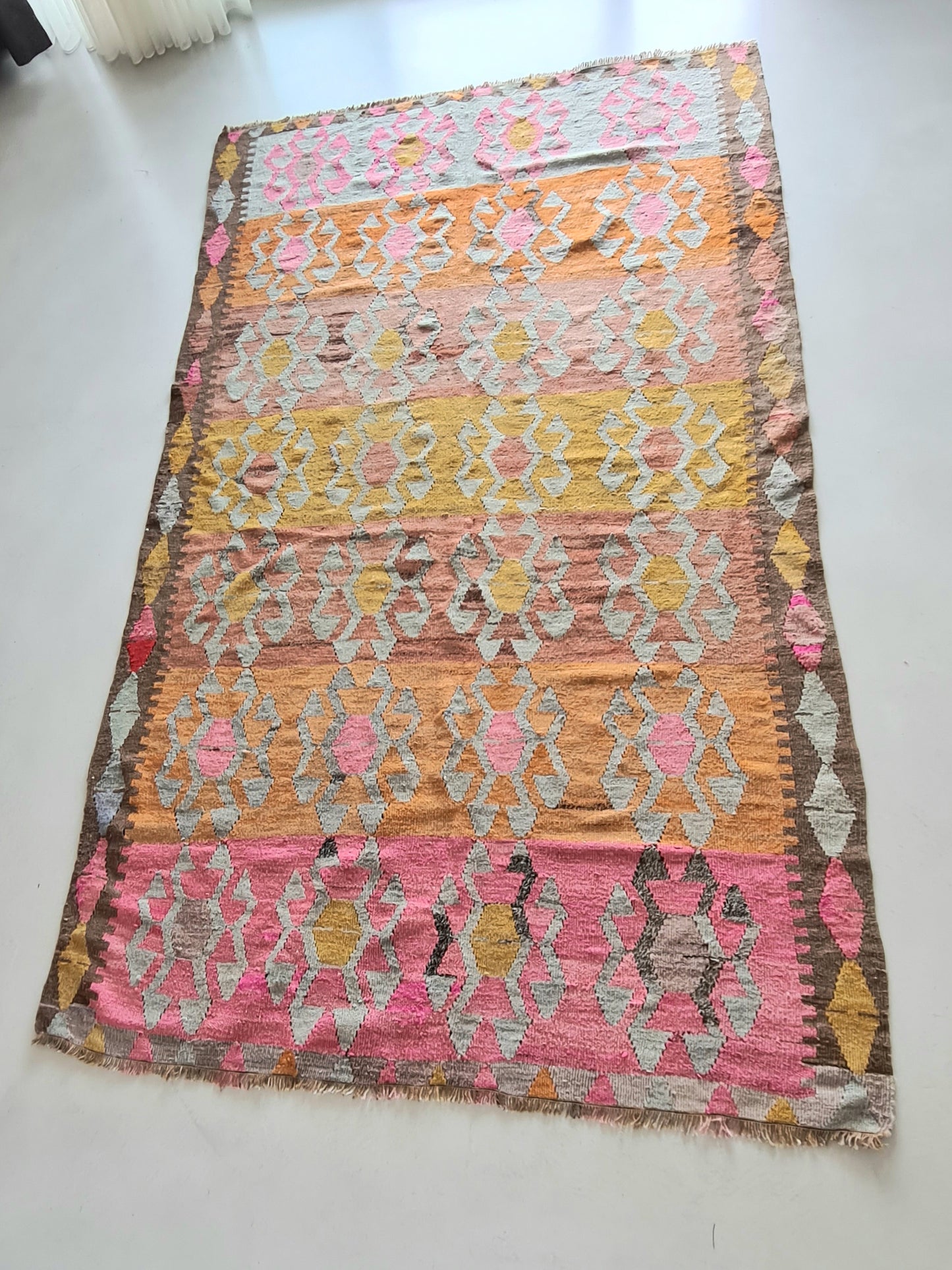 Fluorescent Vintage Turkish Kilim