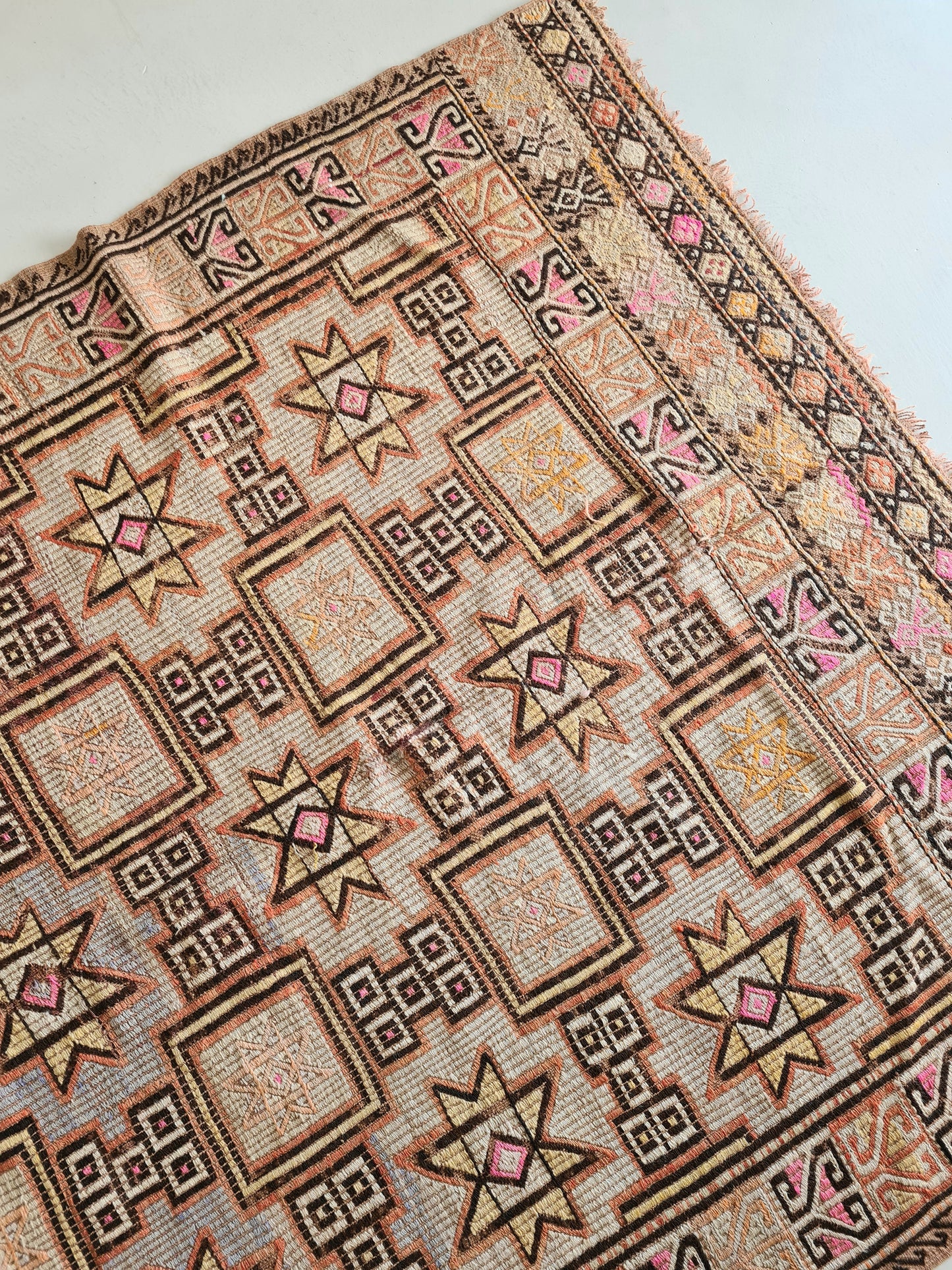 Vintage Eight point star kilim