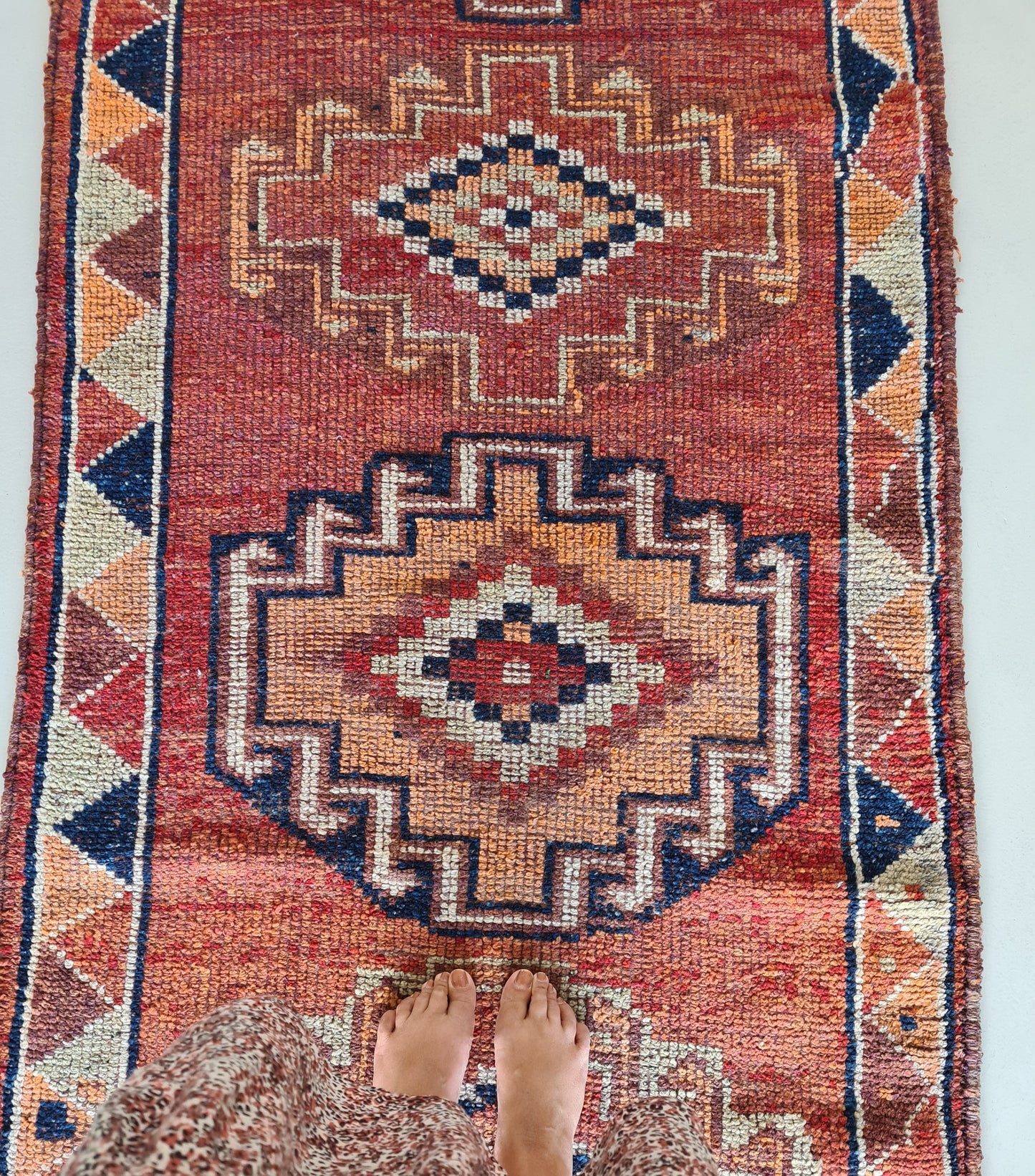 Rust Vintage Herki, anatolian Runner