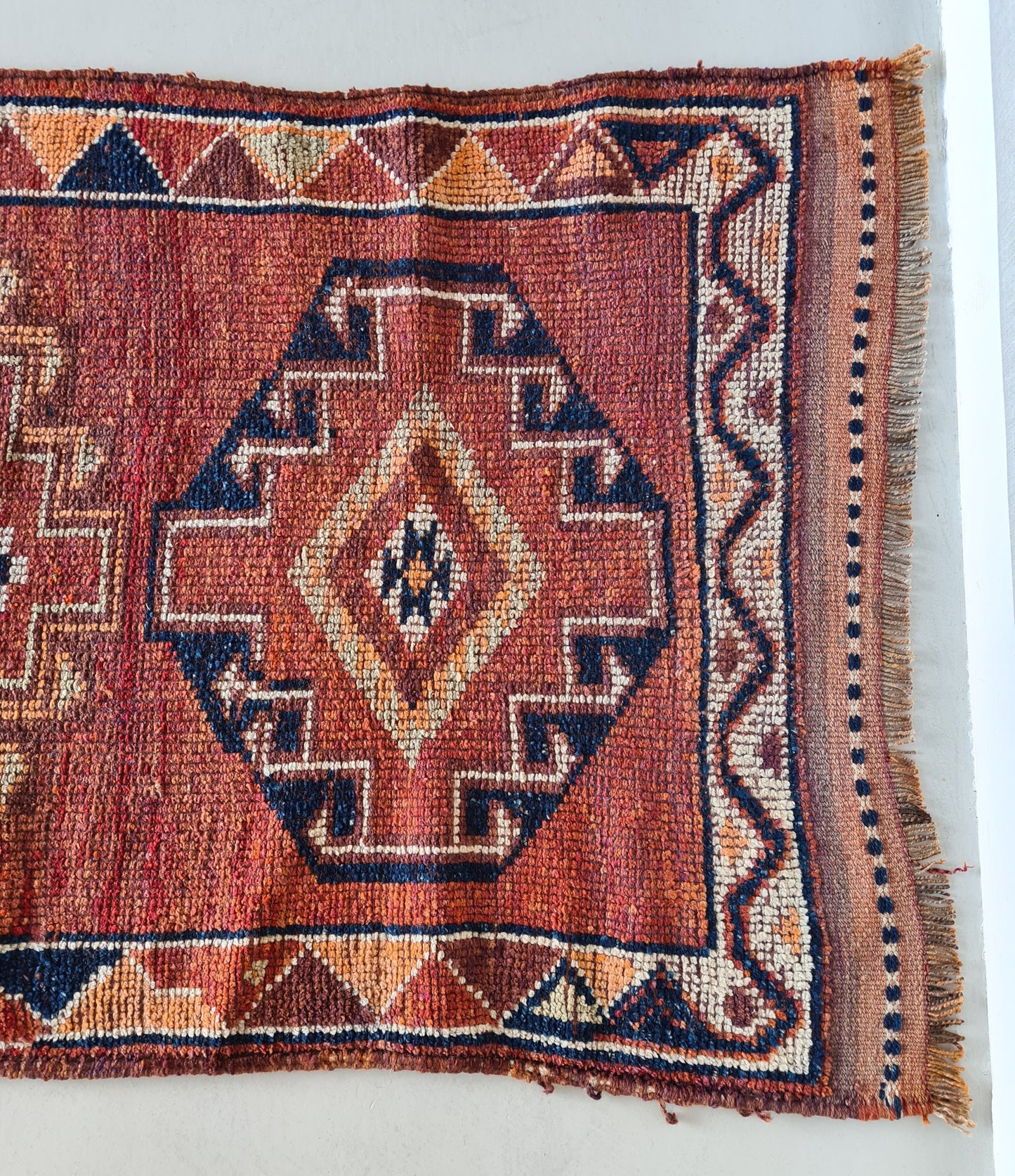 Rust Vintage Herki, anatolian Runner