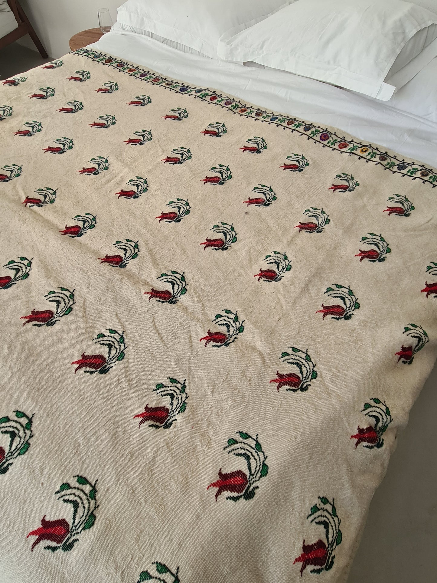 Pure cotton needlepoint Kilim/bed throw