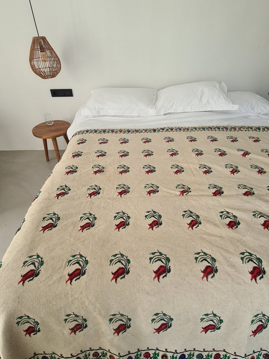 Pure cotton needlepoint Kilim/bed throw