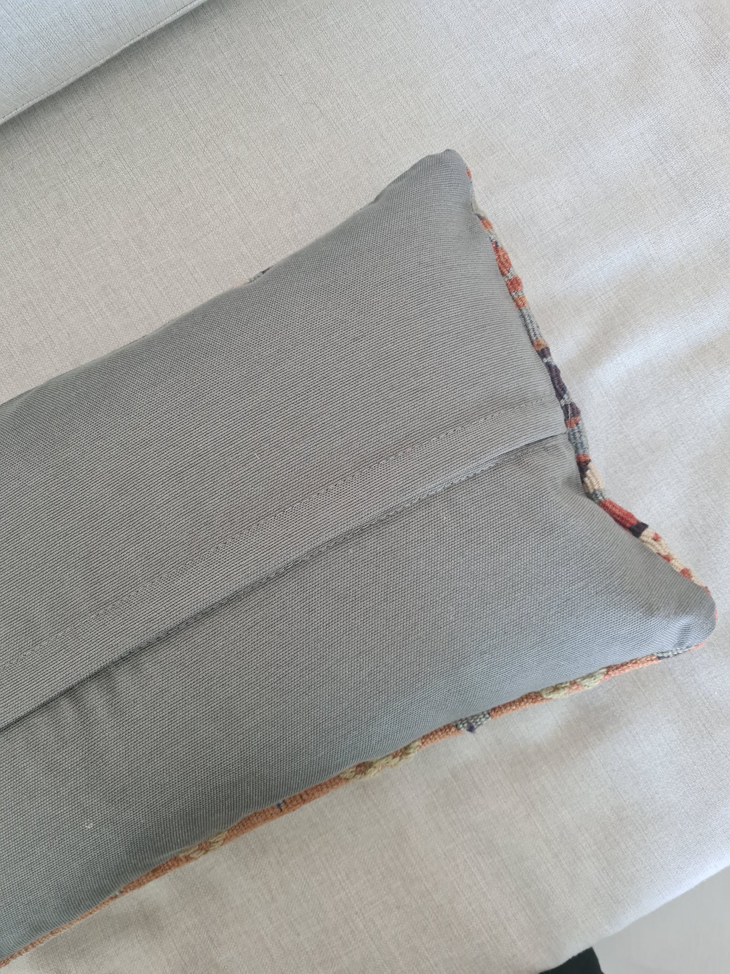 Grey/blue kilim cushion cover