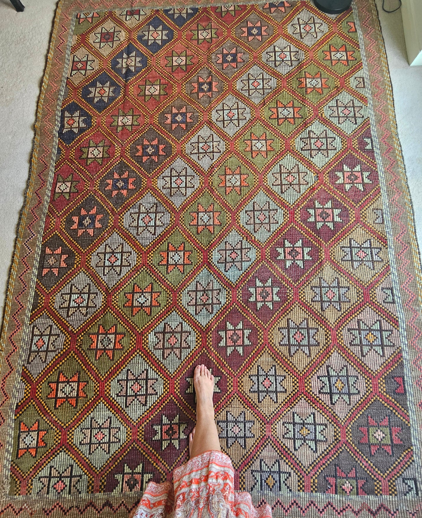Warm star cicim, vintage kilim.