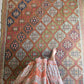 Orange warm star cicim kilim rug