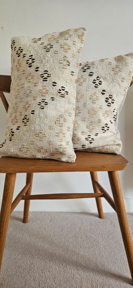 Embroidered kilim cushion cover