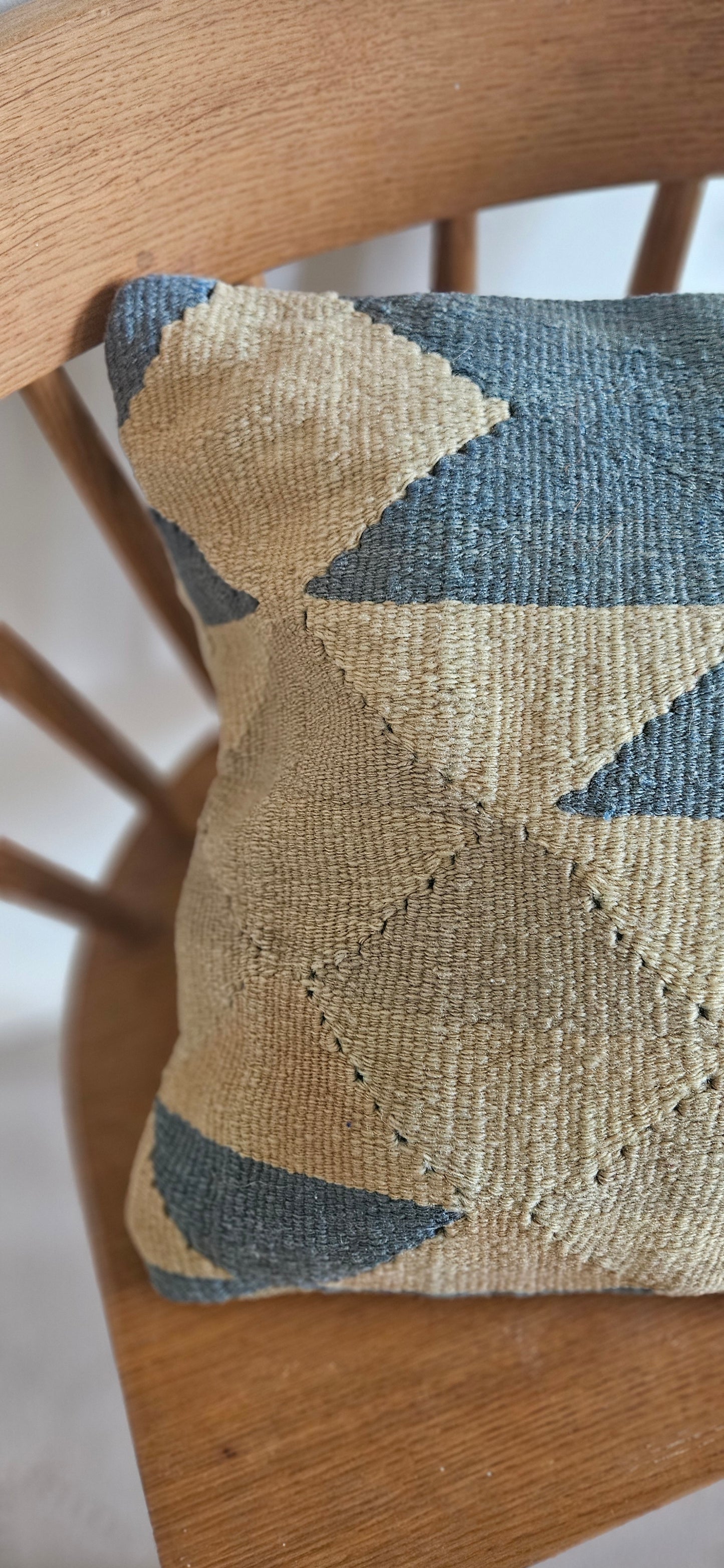 Teal vintage kilim cushion cover