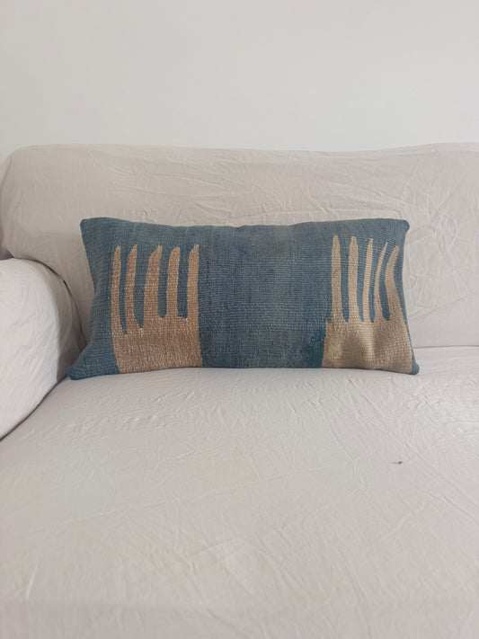 Vintage kilim lumbar cushion