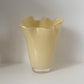 Vintage Buttery Yellow Art Glass Vase – Ruffled Edge