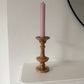 Vintage Brown Marble Onyx Candlesticks – Pair