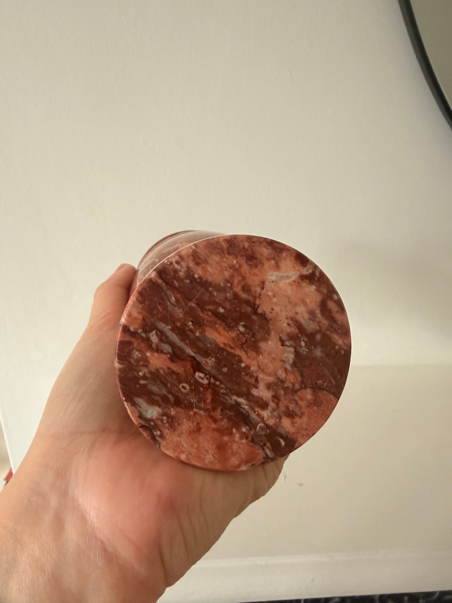 Vintage red onyx marble vase