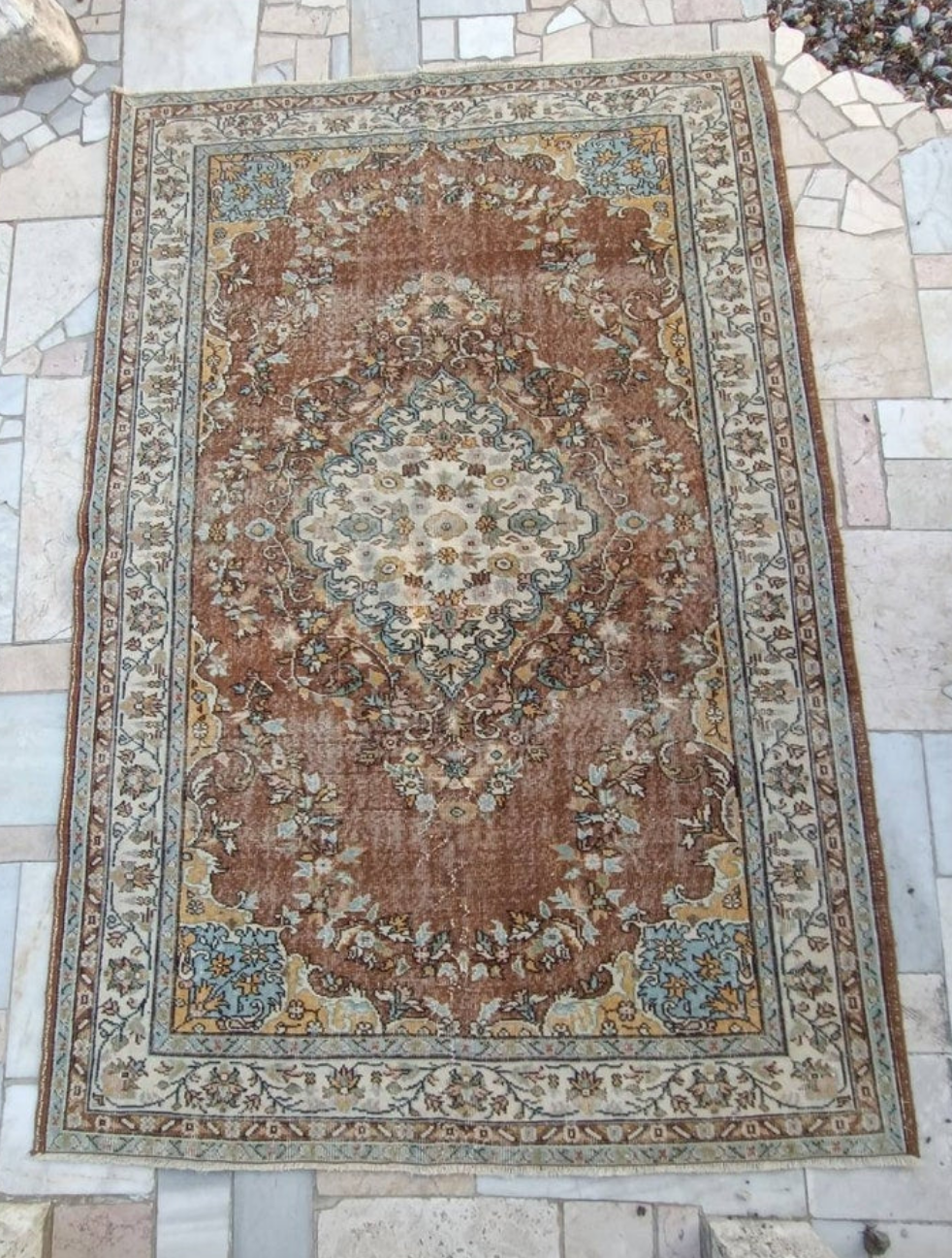 Vintage Earthy Turkish Rug