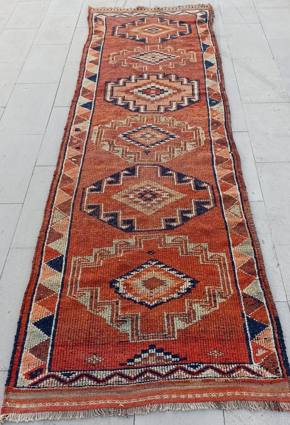 Rust Vintage Herki, anatolian Runner