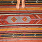 Vintage boho rug in warm earthy terracota 