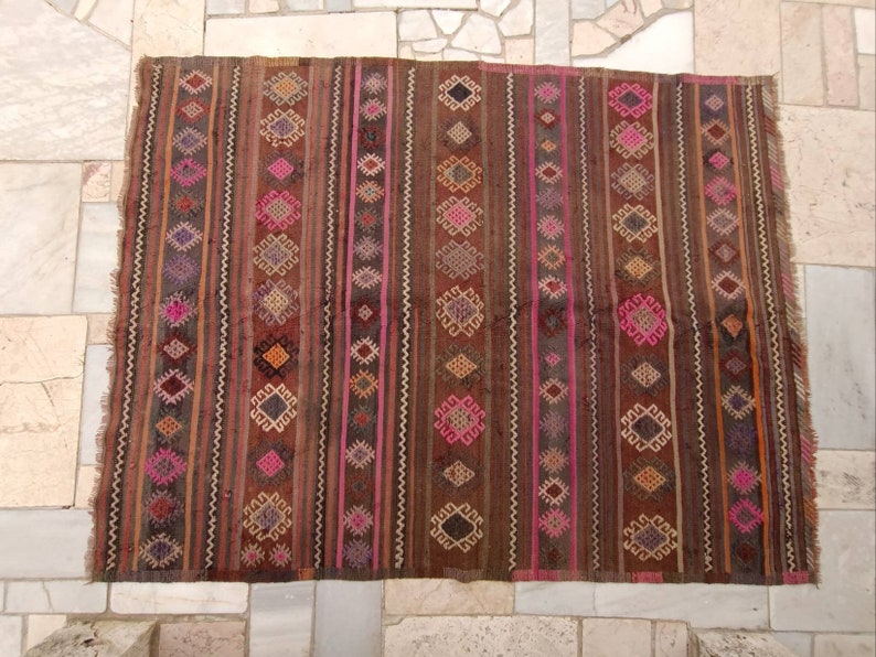 Vintage Handknotted Kilim -'Kas'