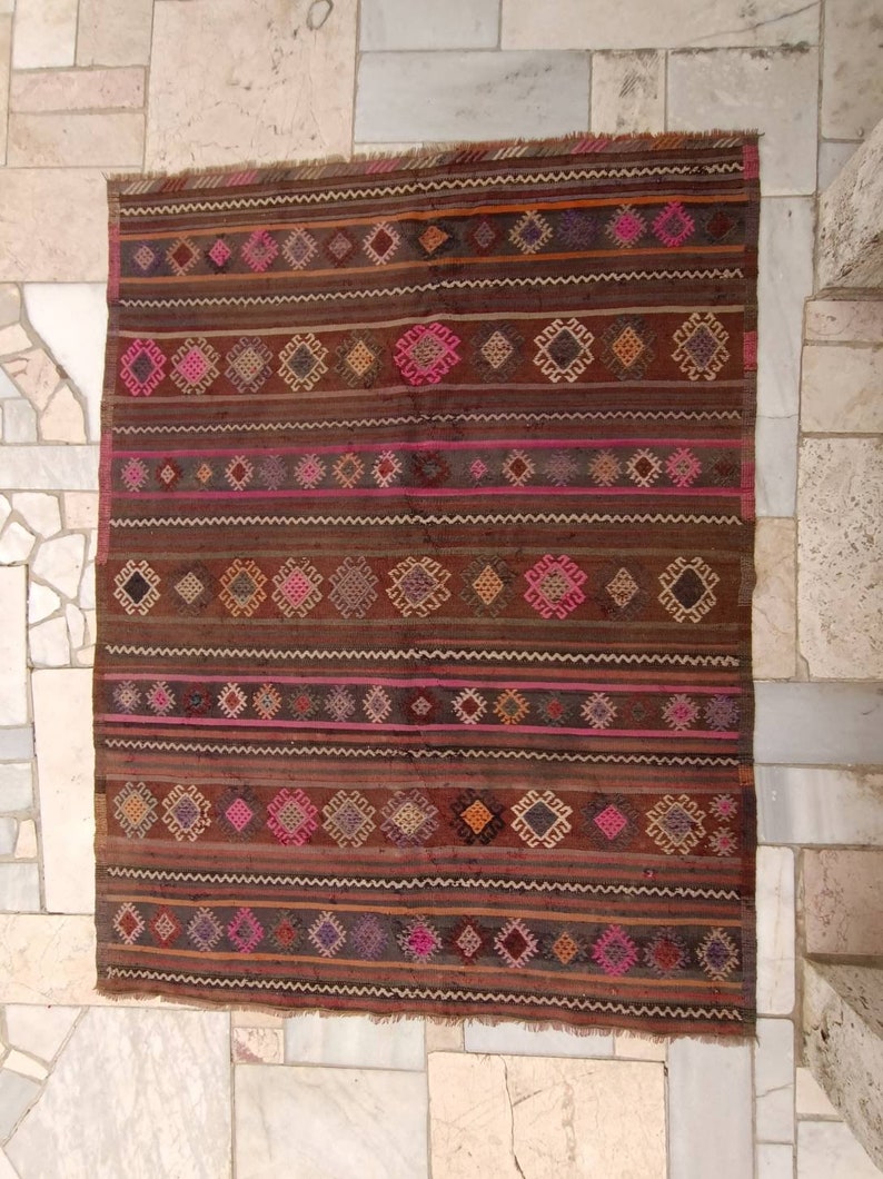 Vintage Handknotted Kilim -'Kas'