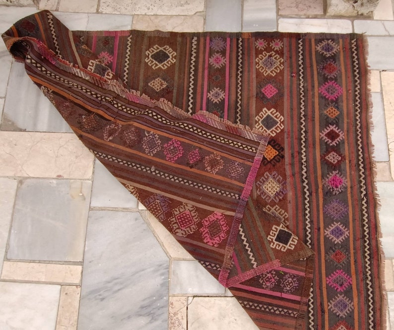 Vintage Handknotted Kilim -'Kas'