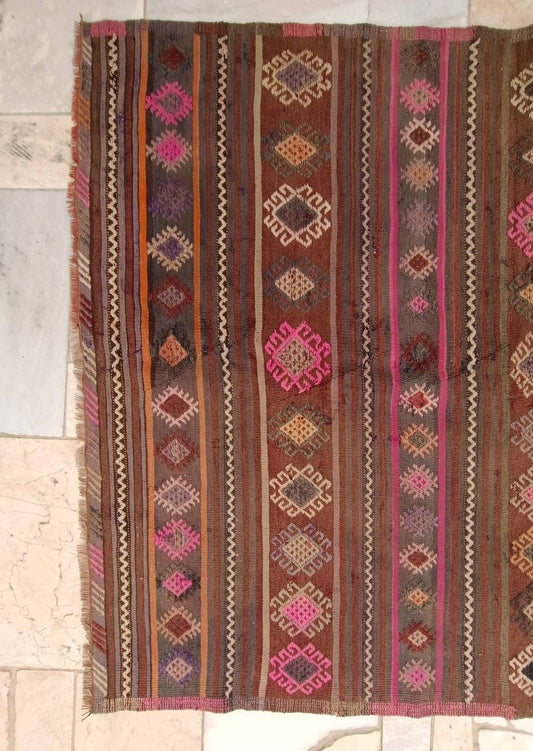 Vintage Handknotted Kilim -'Kas'