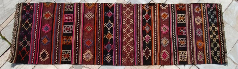 Vintage turkish anatolian runner rug