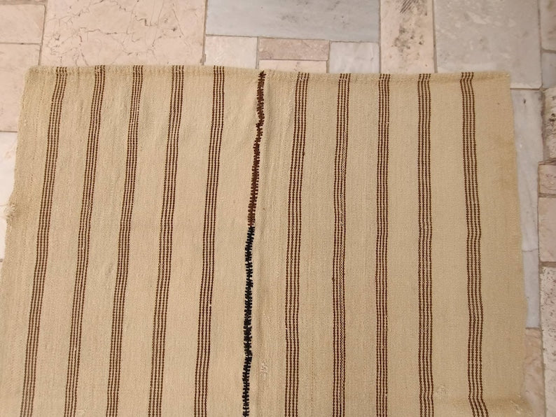 Vintage natural stripe turkish Kilim