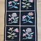 Small floral vintage kilim, wall hanging.
