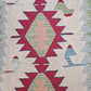 Spring green vintage turkish kilim