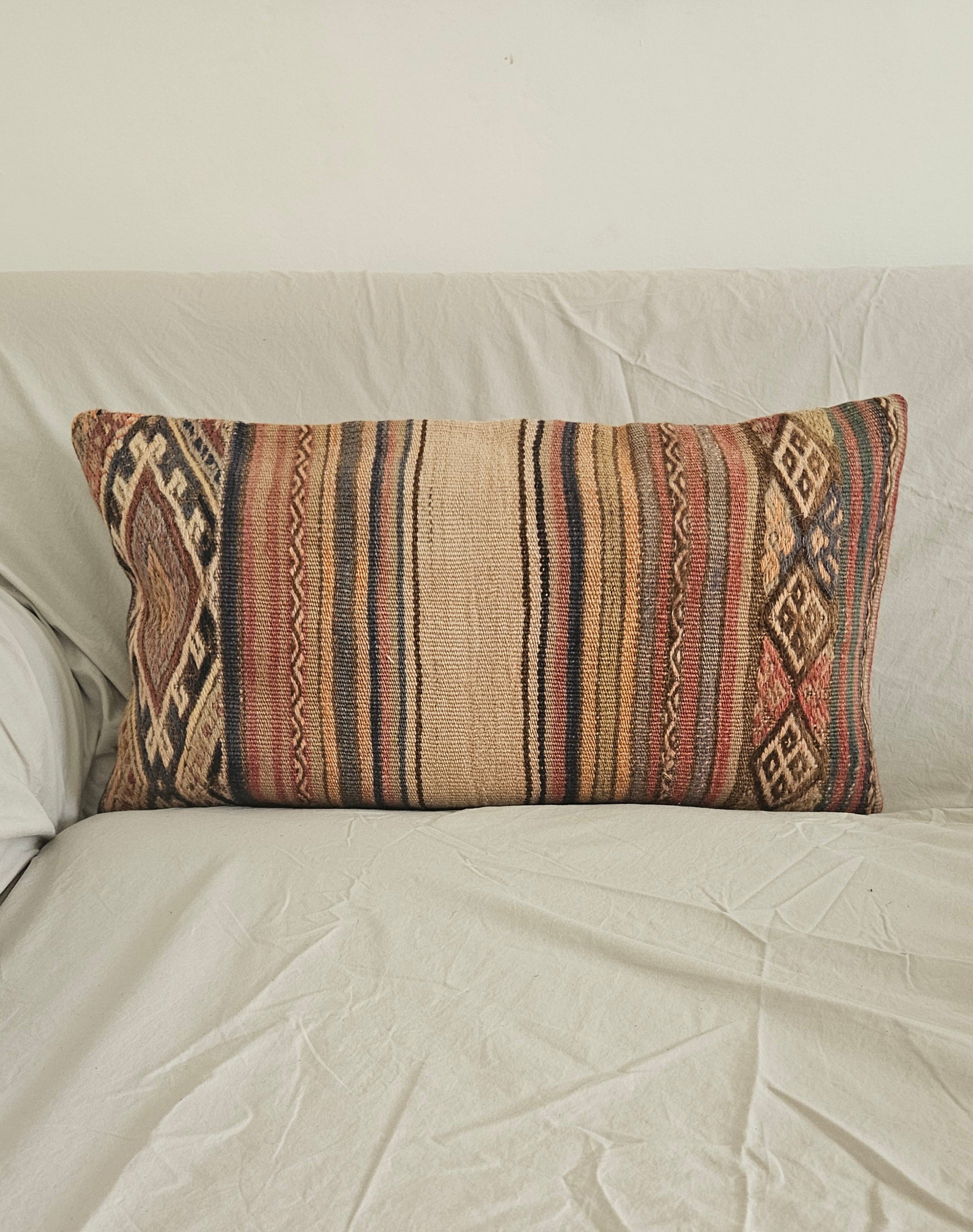 Ethnic woven pillow. Anatolian throw pillow