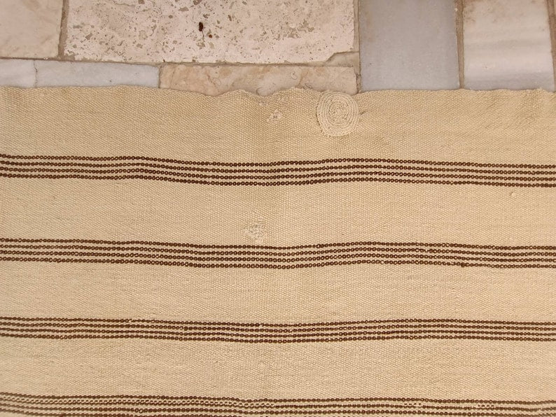 Vintage natural stripe turkish Kilim