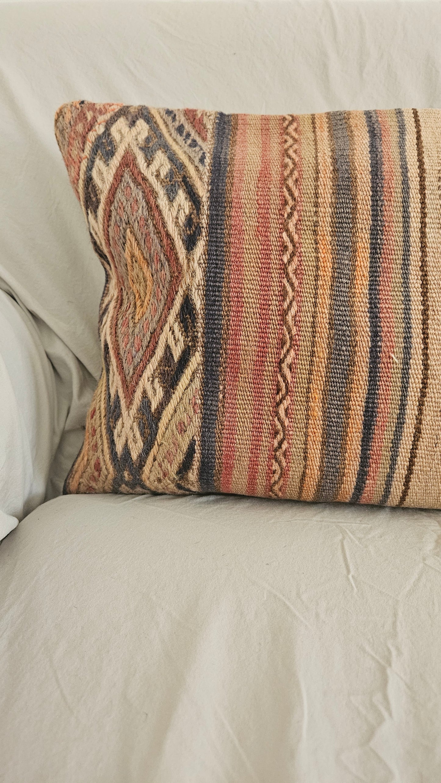 Vintage Kilim Lumbar Cushion Cover