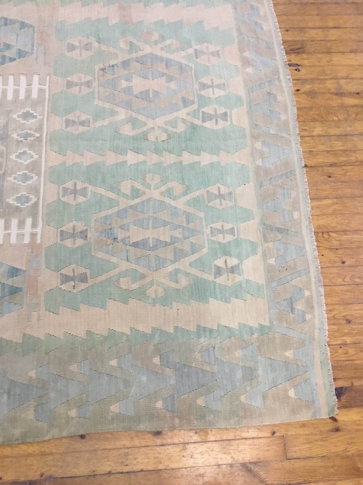 Vintage turkish kilim -'Aqua'