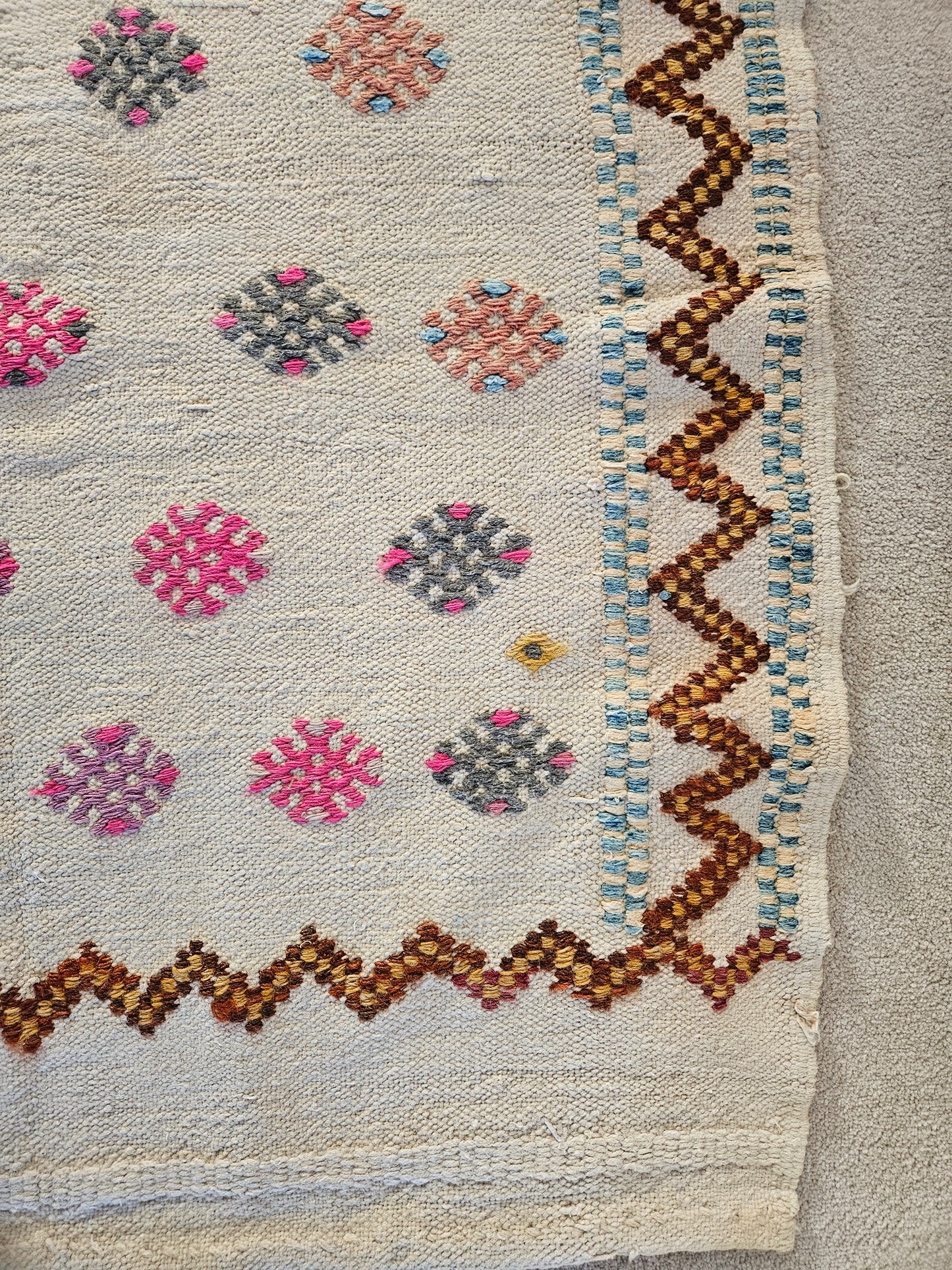 Vintage kilim embroidered 