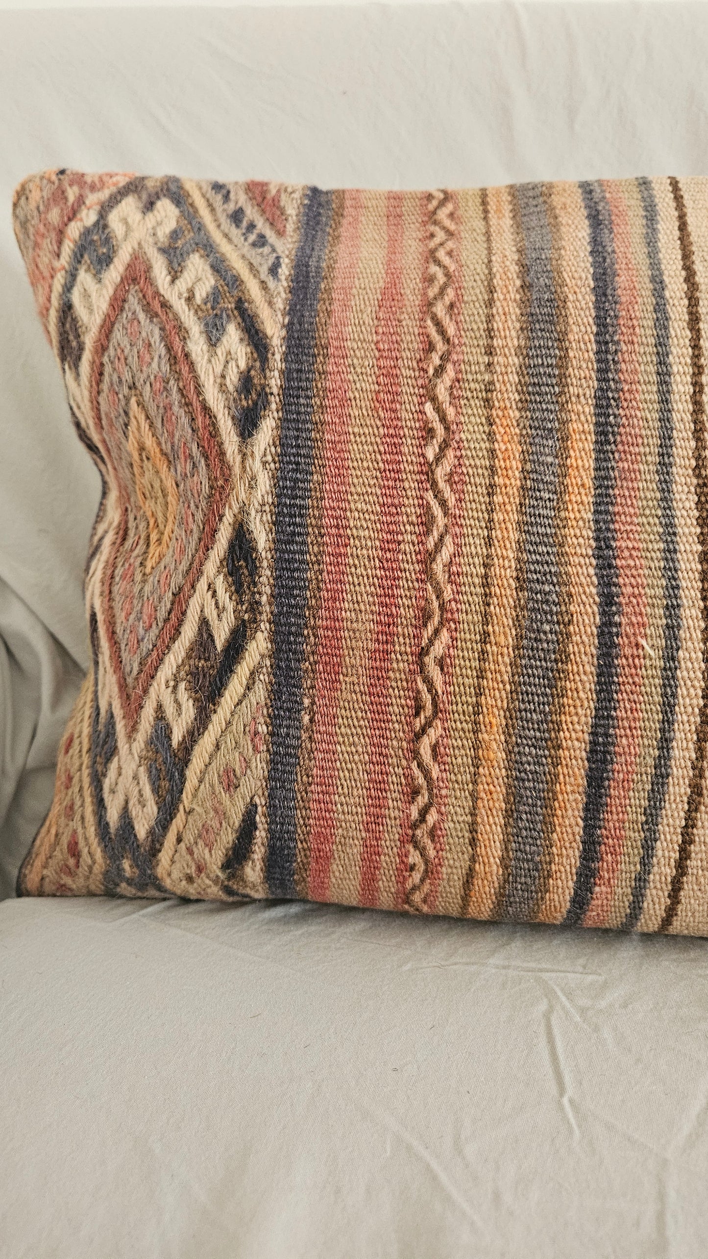 Vintage Kilim Lumbar Cushion Cover