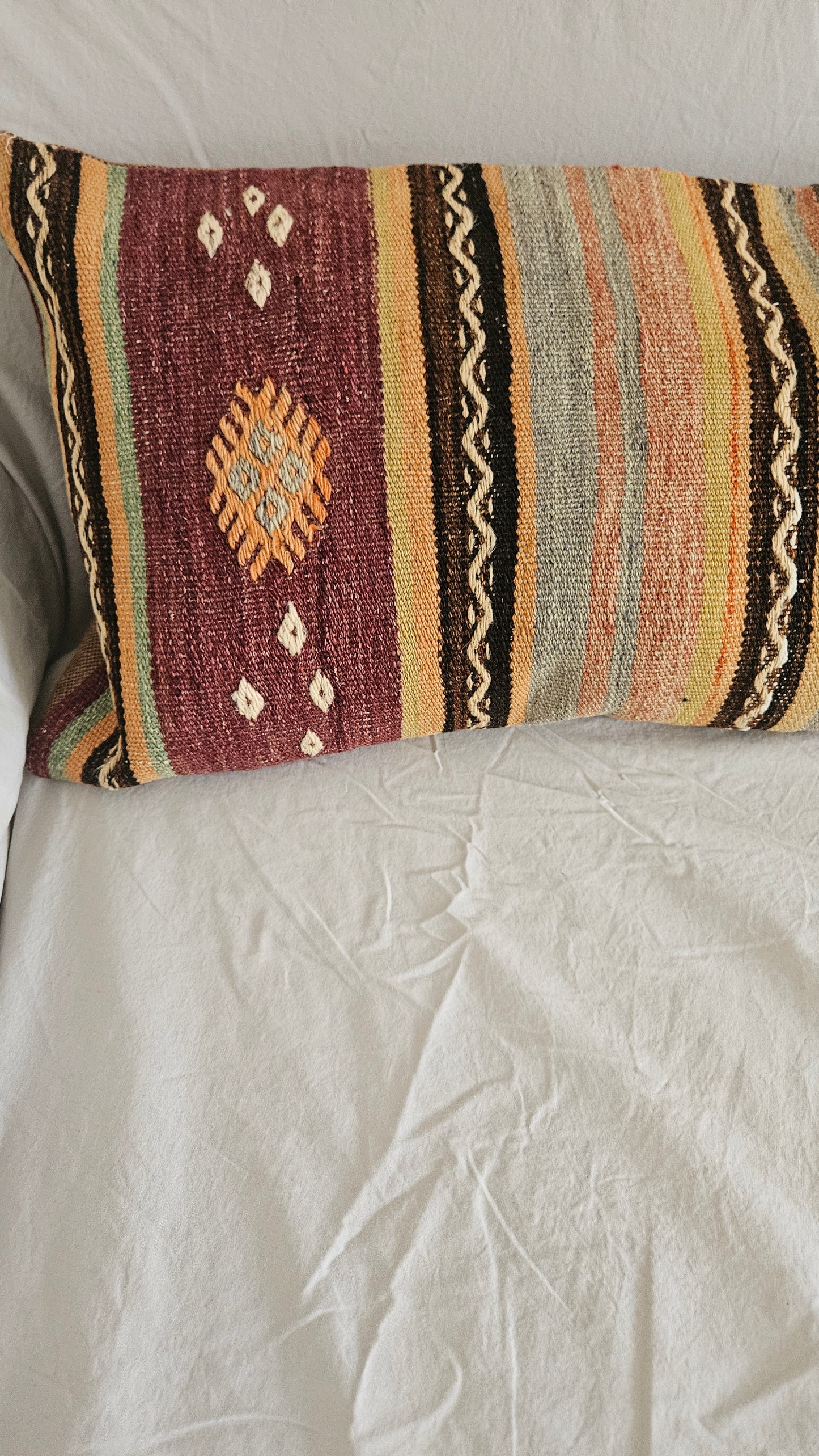 Vintage Kilim Lumbar Cushion Cover